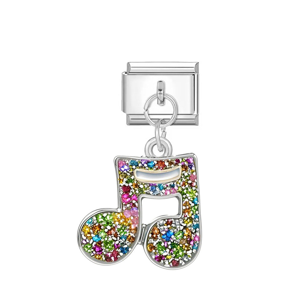 Wholesale Italian Charm Bracelet 9mm DIY Oil-Drip Single Buckle  Creative Stainless Steel Composable Bracelet