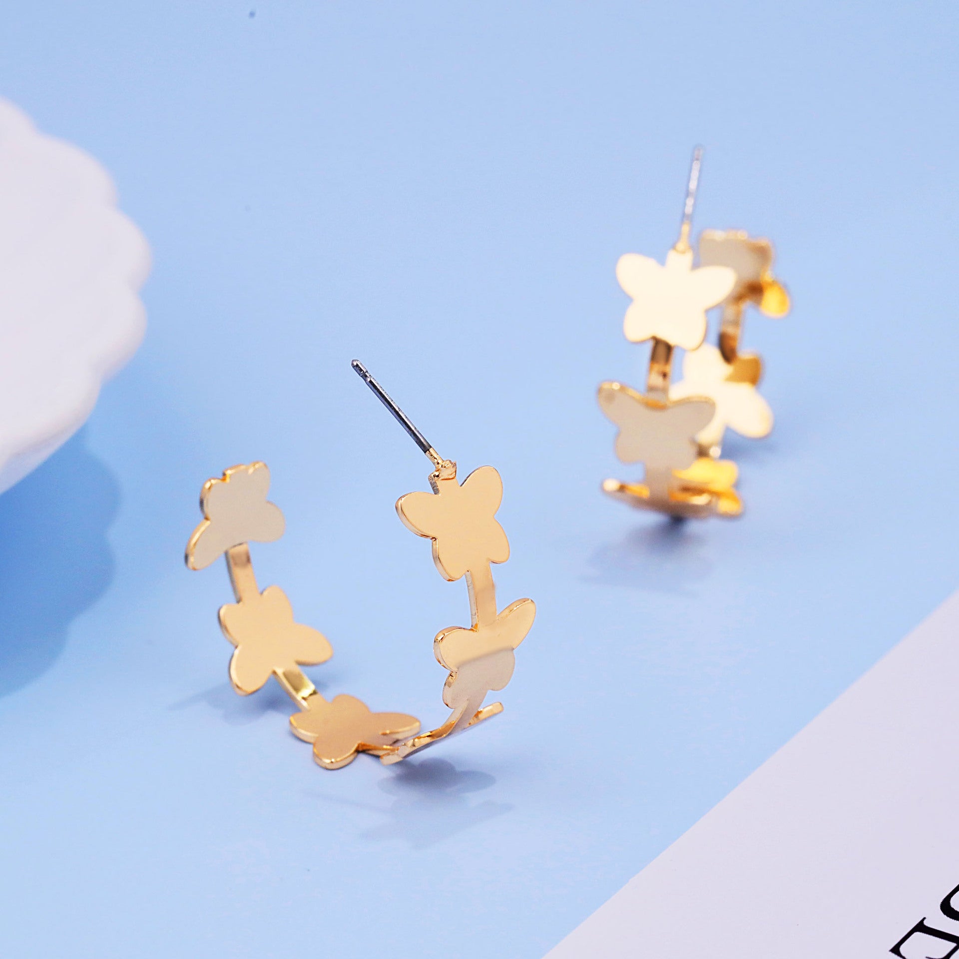 Wholesale vintage butterfly hoop earrings