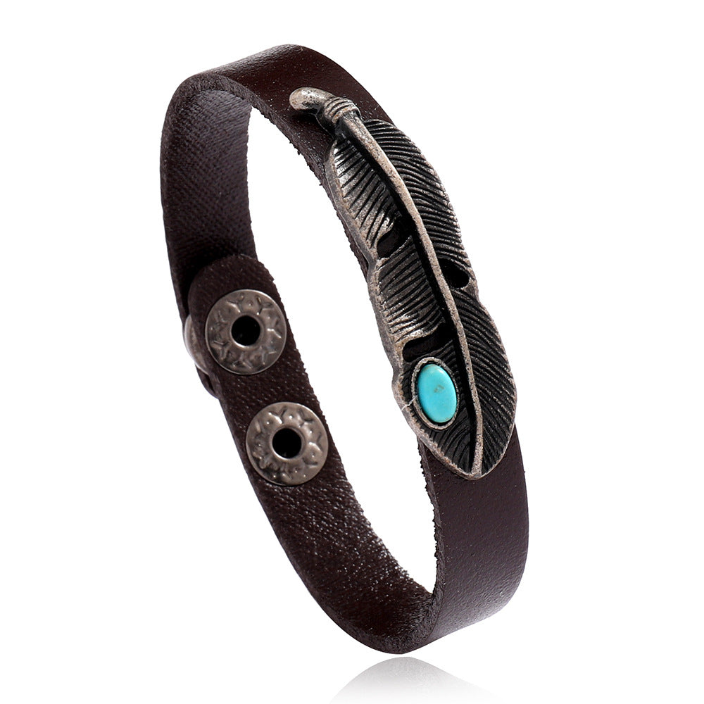 Wholesale 3CPS Feather-shaped bracelet