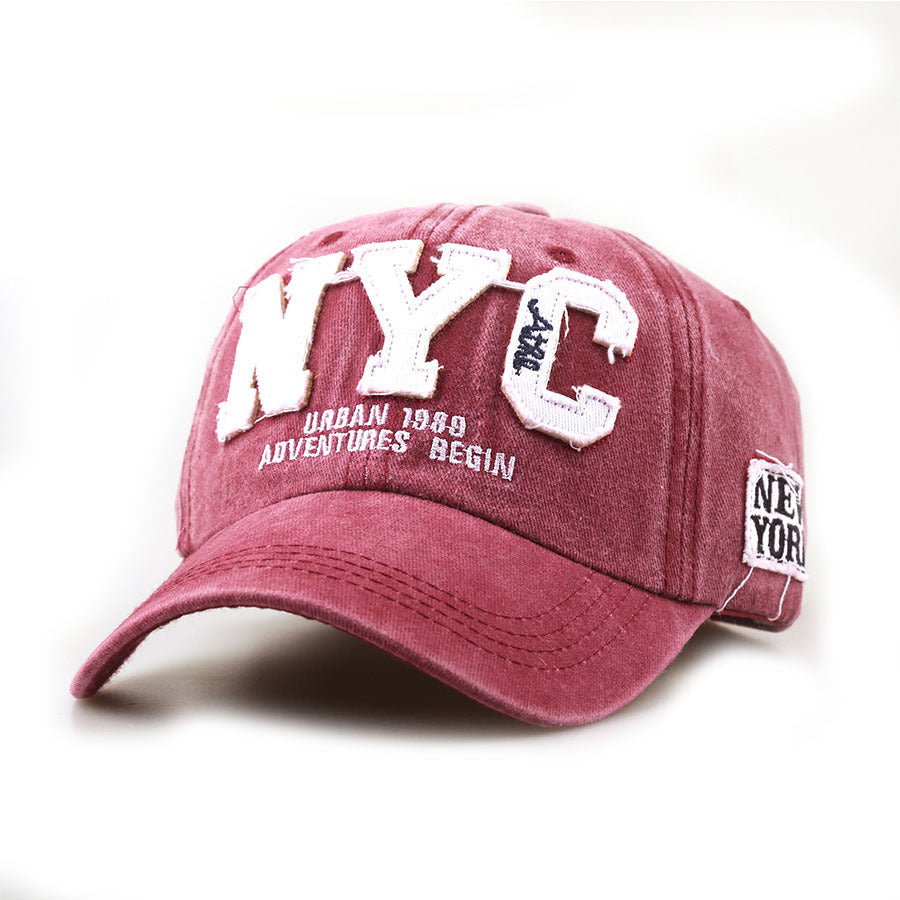 Wholesale Trendy Women' s Baseball Cap with Embroidery NYC Letters,  Black,  Sun Protection Casual Beach Hat,  Boutique Resale
