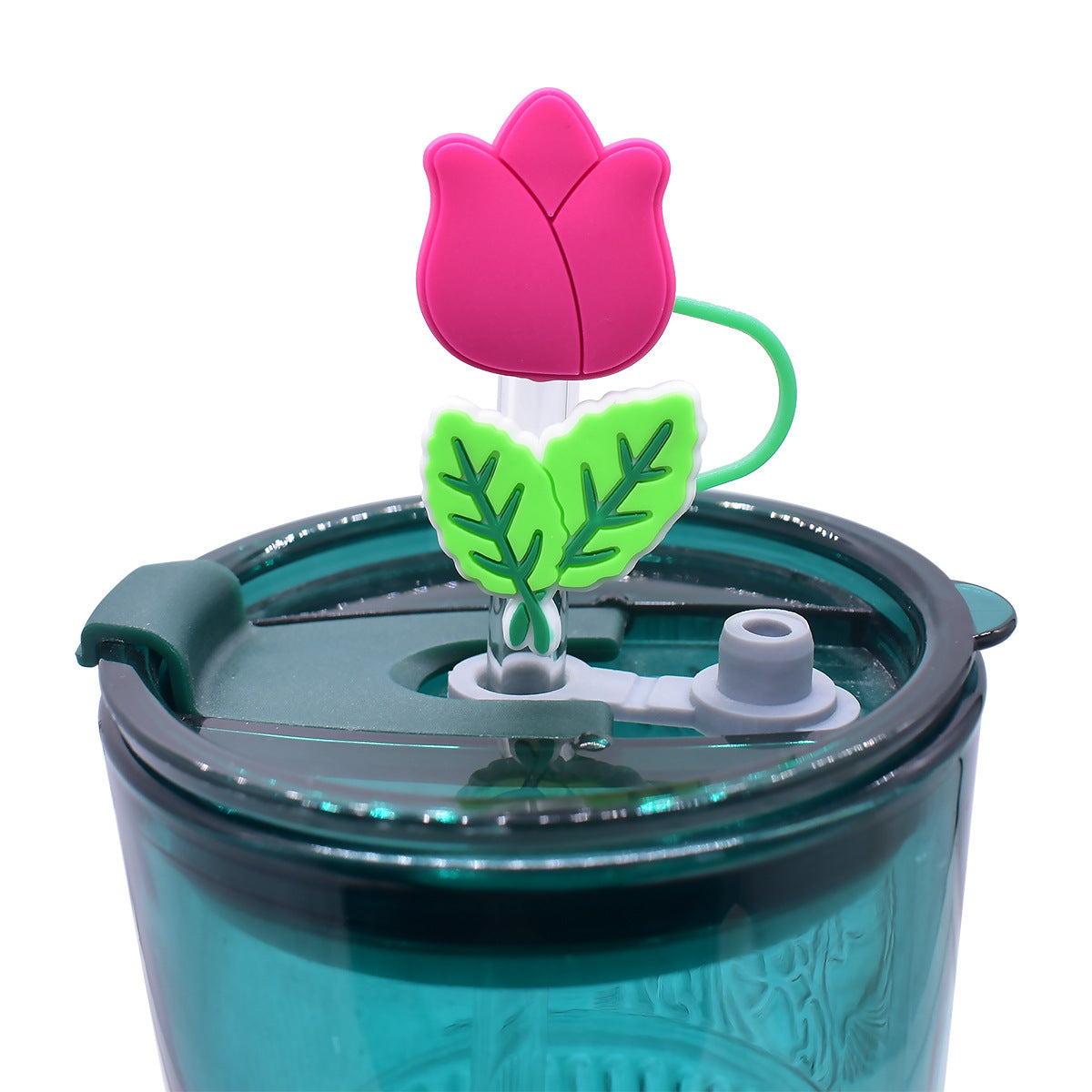 Wholesale Random 100pcs Tulip Straw Tube Cap 10mm Soft Glue Straw Decoration Straw Cover ACC-SCR-RYY033