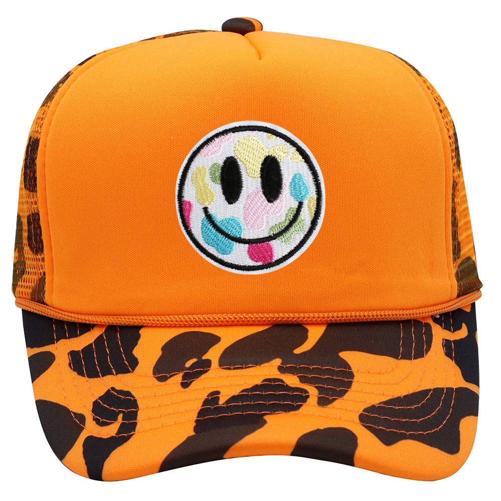 Wholesale children's smiley face mesh hat  baseball cap