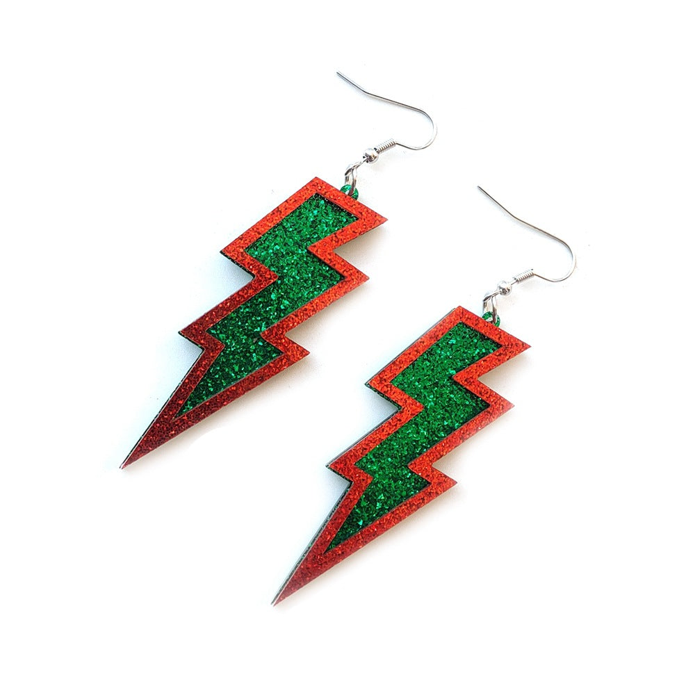 Wholesale Geometric Lightning Acrylic Earrings - Trendy Jewelry Accessory for Party,  Gift &  Boutique Resale