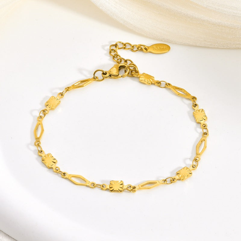 Wholesale Stainless steel gold heart cross five-pointed star bracelet