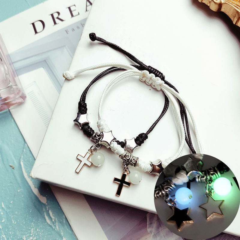 Wholesale Alloy Electroplated Resin Luminous Star Bracelet Glow In The Dark Trendy Everyday Fashion Accessory For Women And Teens