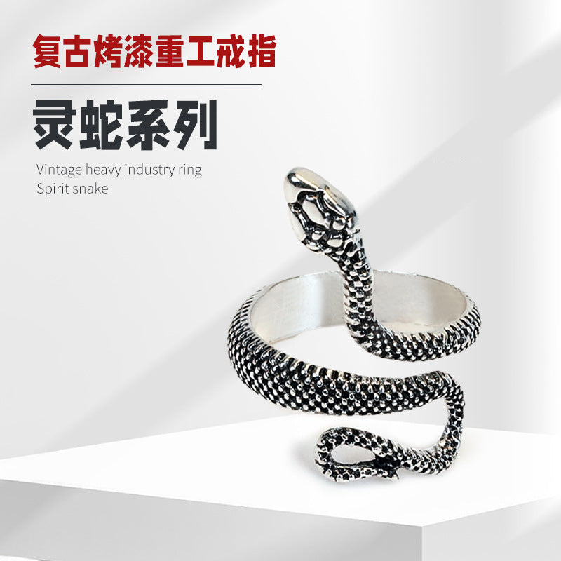 Wholesale Retro Gothic Snake Ring,  Trendy Fashion Accessory for Everyday Wear or Gift