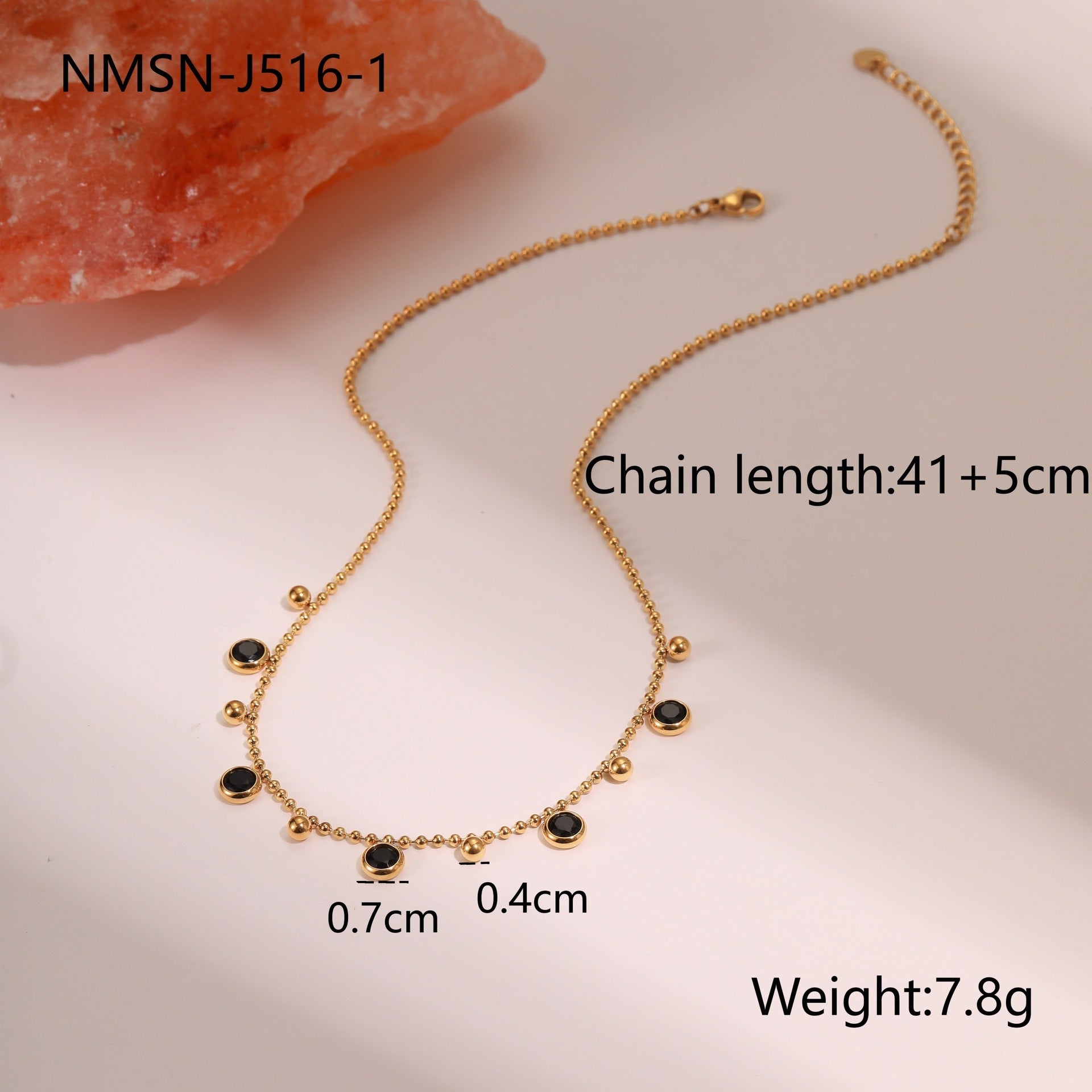 Wholesale Zircon Tassel Stainless Steel Necklace
