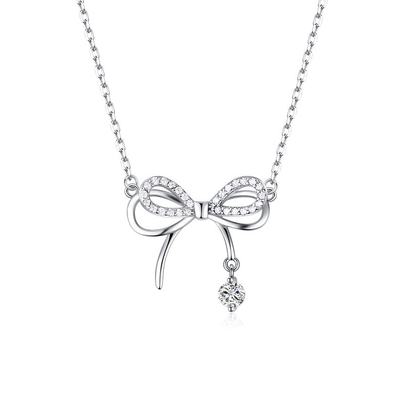 Wholesale s999 silver bow necklace