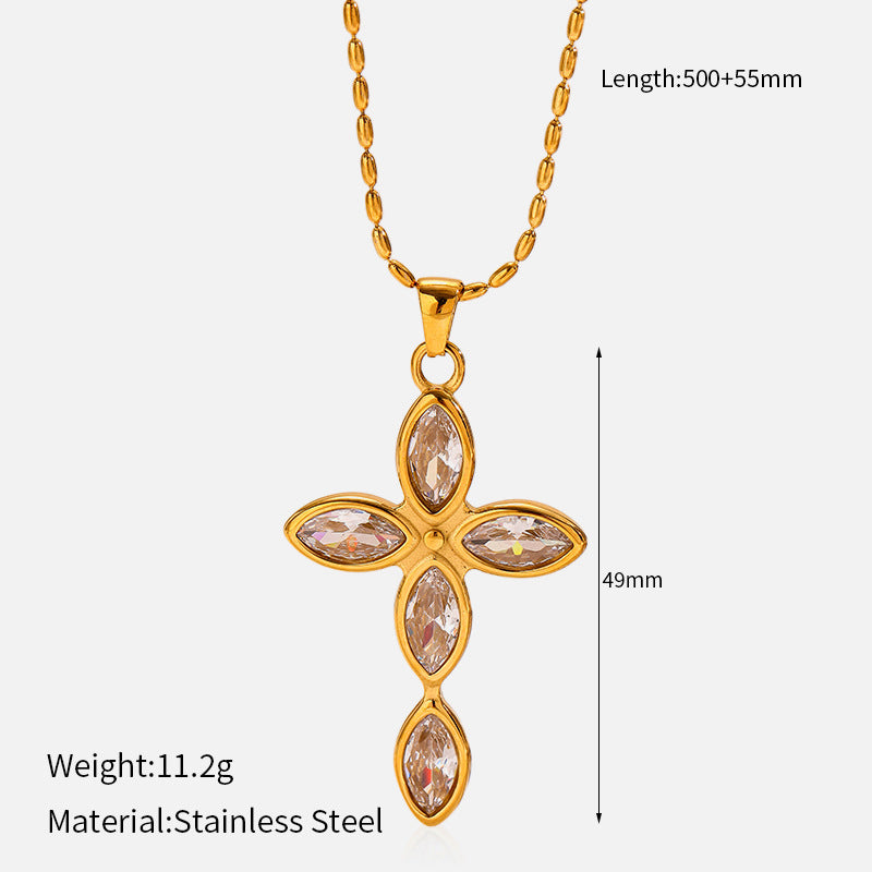 Wholesale Stainless Steel Cross Necklace Retro Necklace