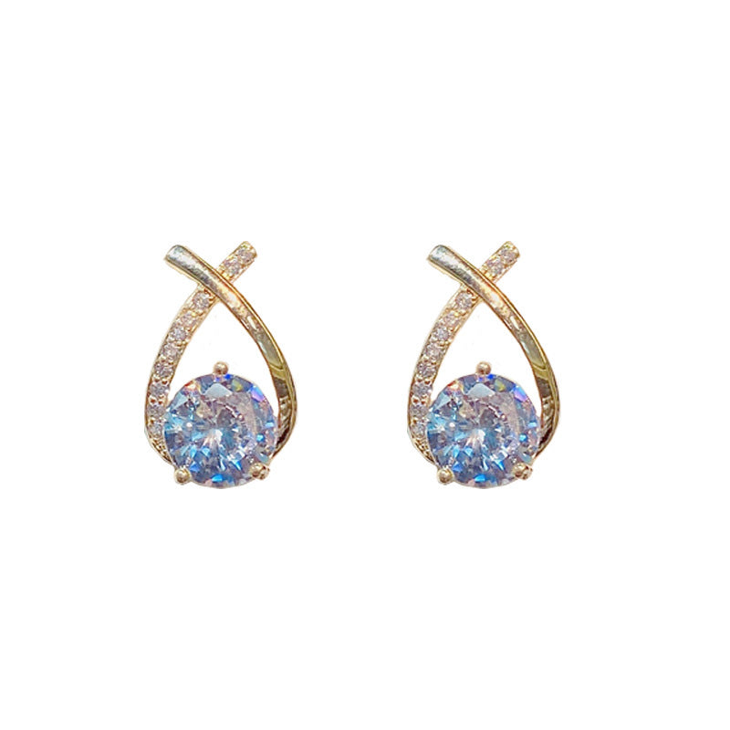 Wholesale Diamond Cross Light Luxury  Earrings