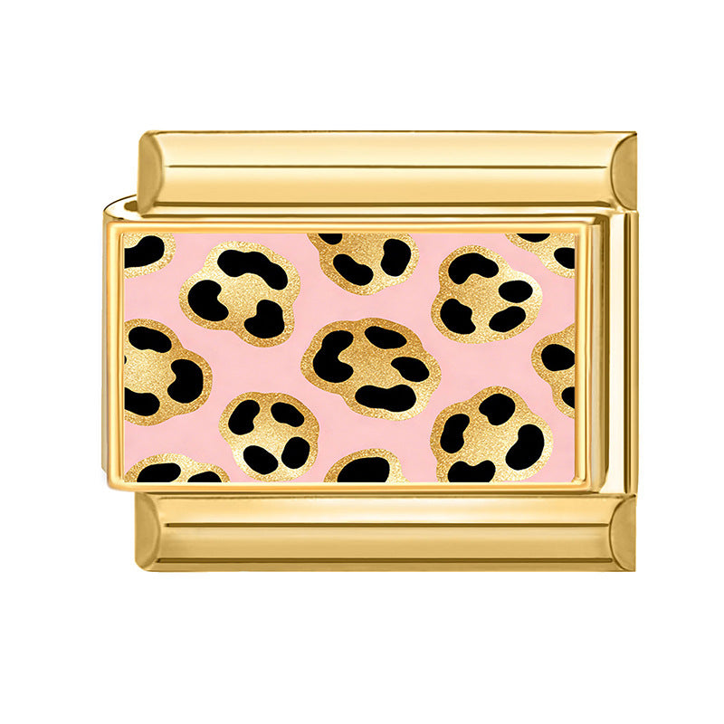 Wholesale Leopard Pattern DIY Modular Bracelet Accessories Alloy Plated Fashion Accessory for Boutique Resale