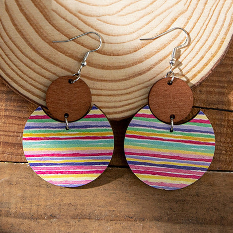 Wholesale wooden exaggerated bohemian earrings