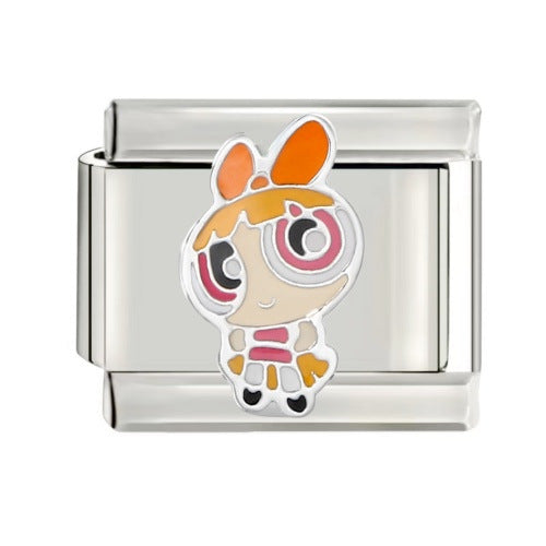 Wholesale 9mm Italian Charm Starter Bracelets DIY square Single Section Creative Stainless Steel Composable Bracelet