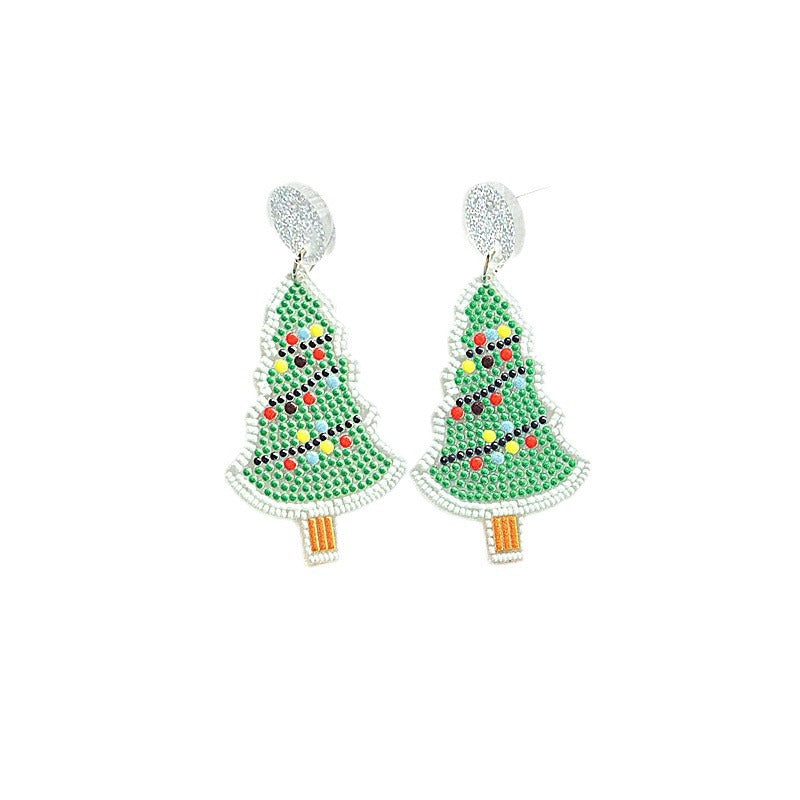 Wholesale Christmas Polka Dot Christmas Tree Boots Earrings ACC-ES-XN034