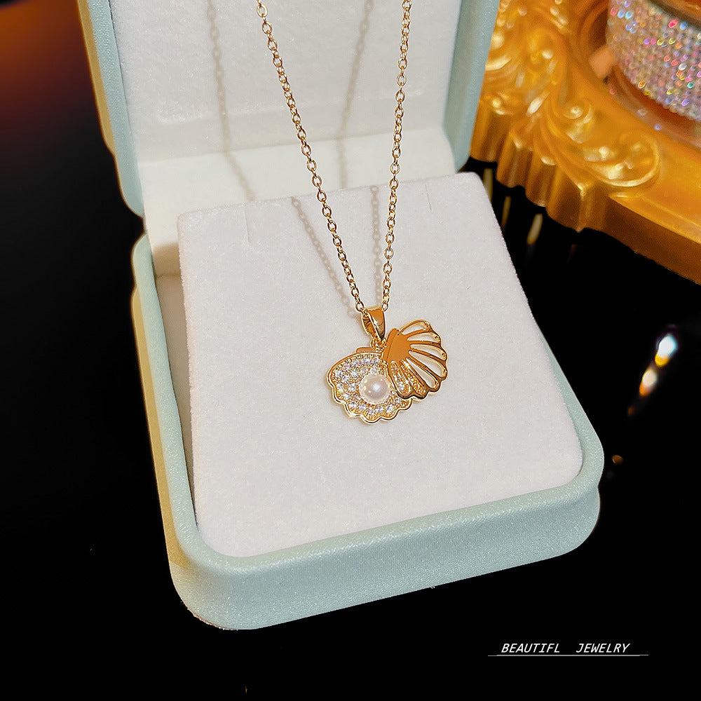 Wholesale Micropaved Zirconia Clavicle Chain Titanium Steel Necklaces Choker Necklace ACC-NE-Xiyue005