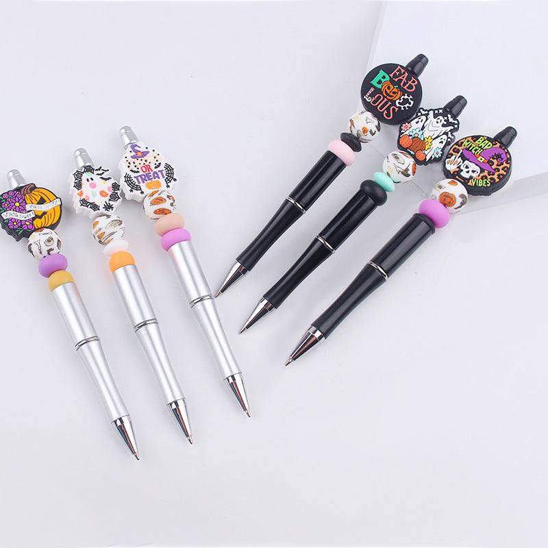 Wholesale  DIY creative  pen cute cartoon Christmas silicone beads beaded pen