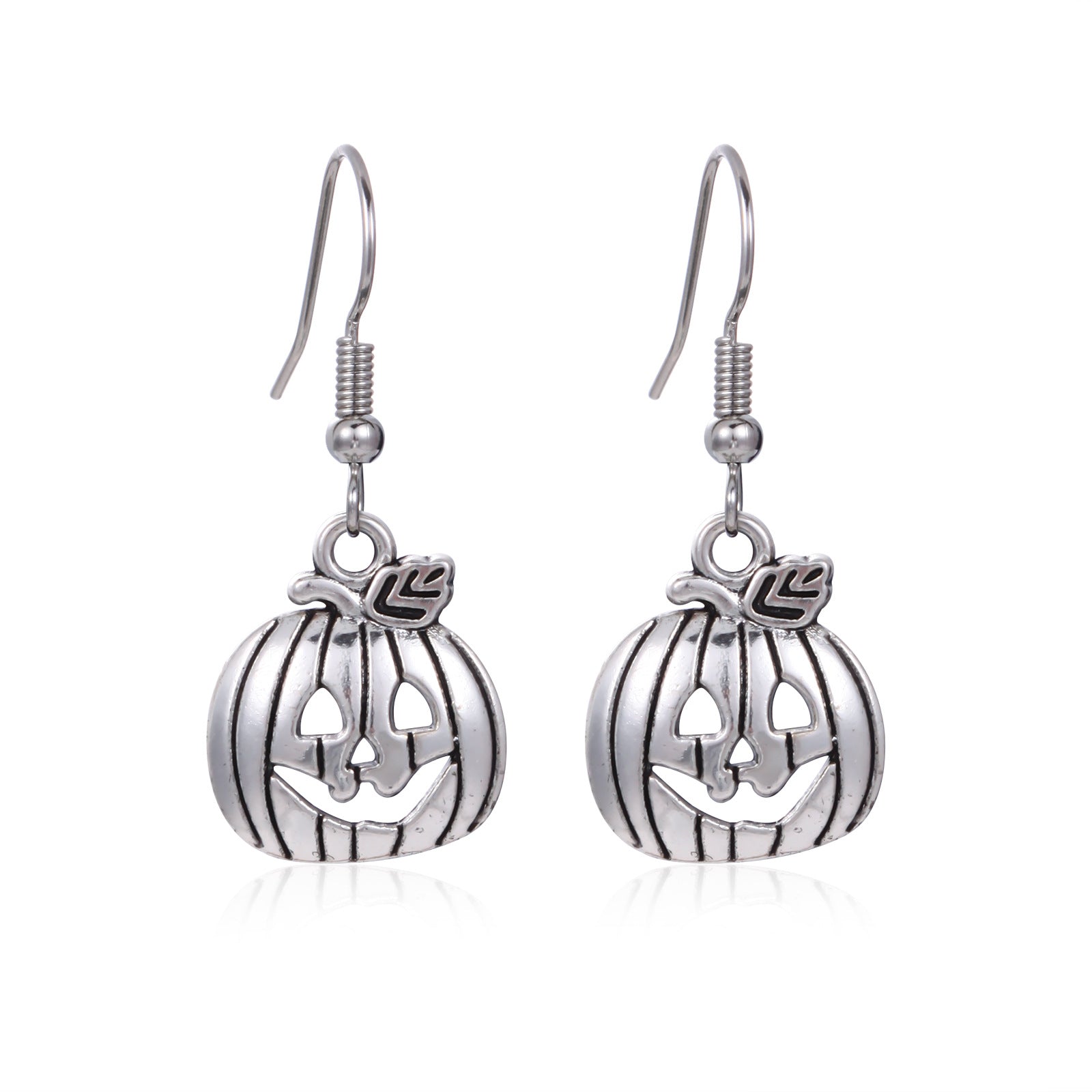 Wholesale  Diamond-Encrusted Zinc Alloy Cat Pumpkin  Web Skull Earrings