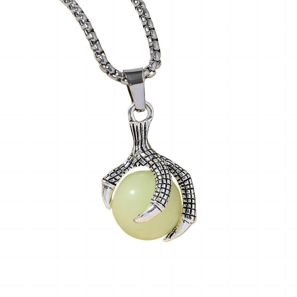 Wholesale Vintage Dragon Luminous Magic Eye Eagle Claw Men' s Necklace