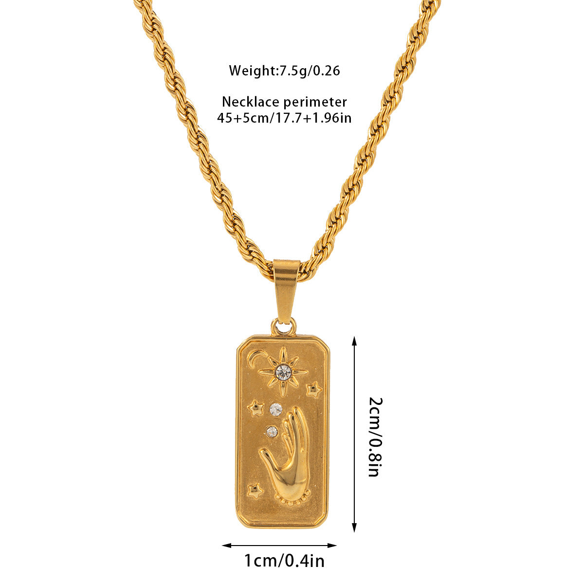 Wholesale Retro Three-dimensional Relief Necklace Star Moon Sun Titanium Steel Necklace ACC-NE-Jind002