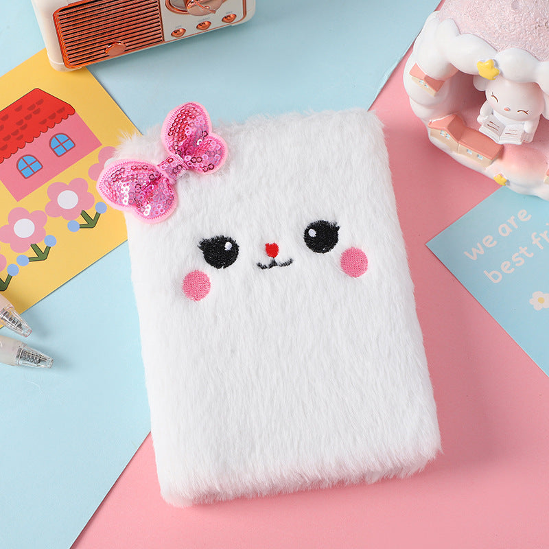 Wholesale cartoon bowknot plush notebook