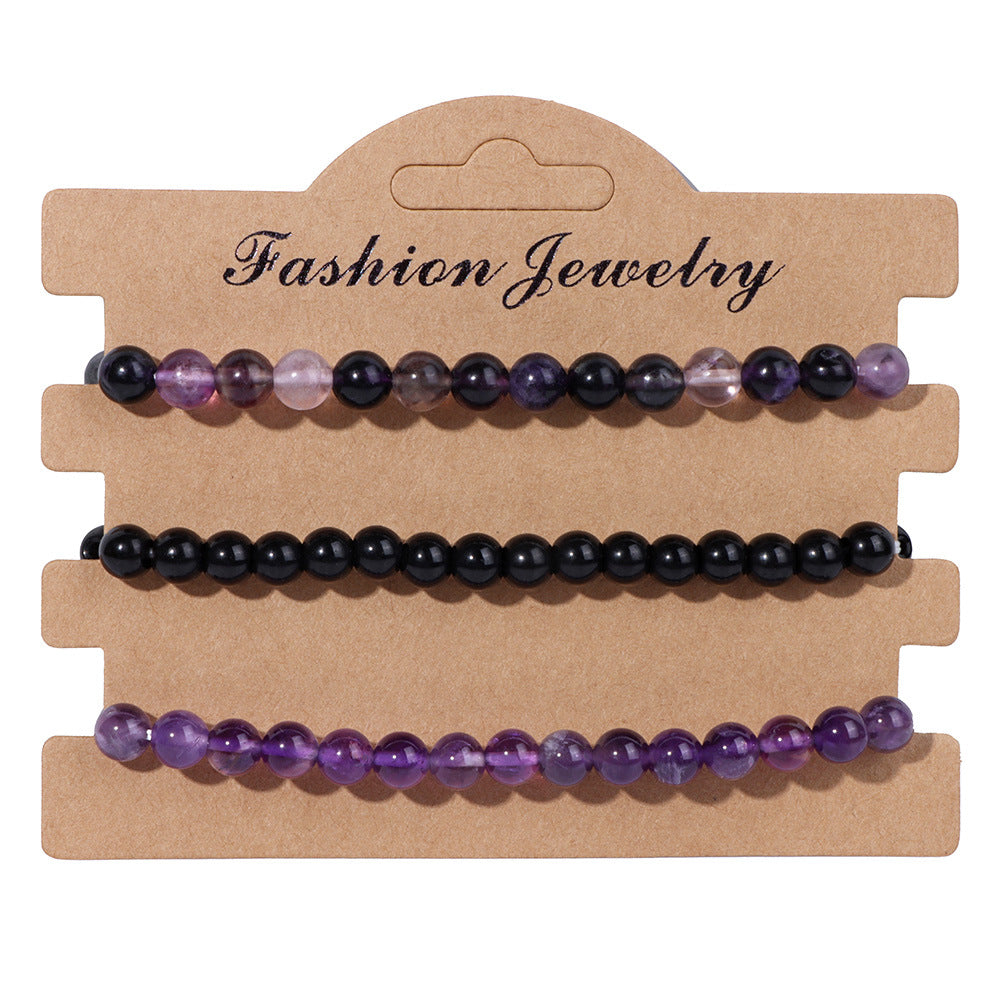 Wholesale 6mm Natural Stone Beads Elastic Bracelet ACC-BT-YinYi014