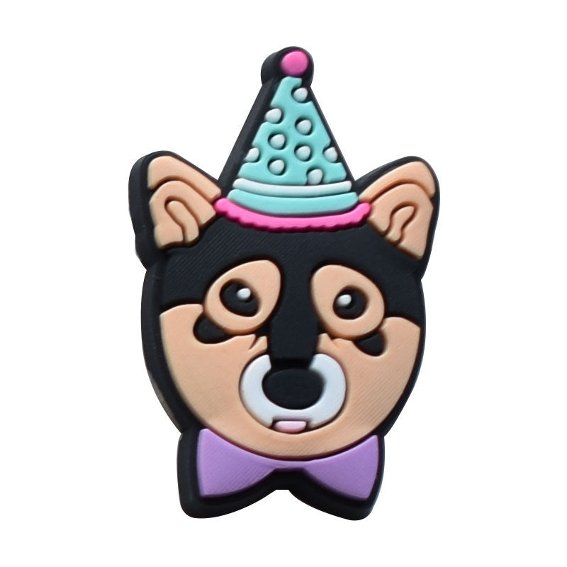 Wholesale  Random 100pcs Cute dog PVC Soft Rubber Shoe Buckle Decoration