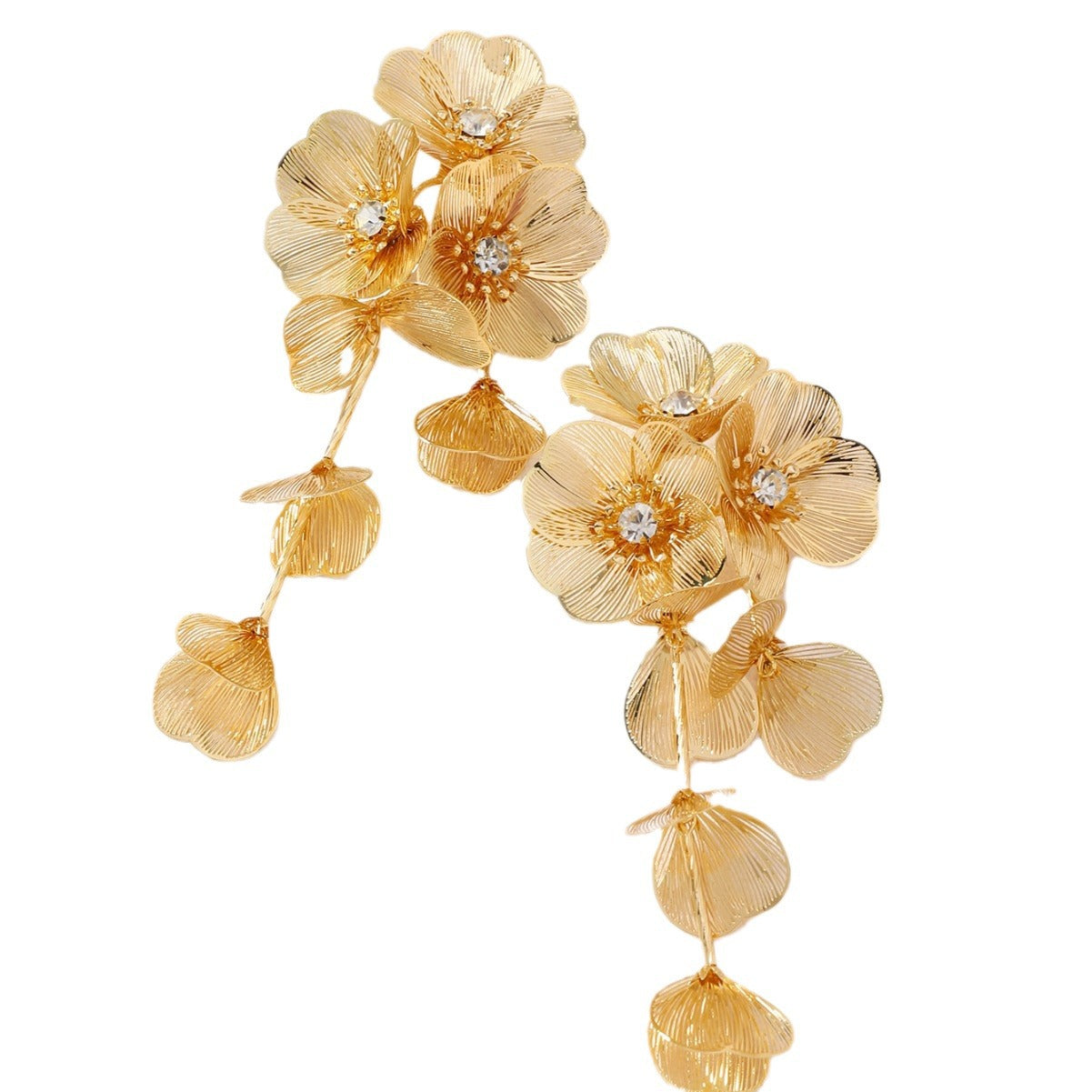 Wholesale Long Petal Tassel Exaggerated Earrings Statemente Earrings ACC-ES-Qunq001