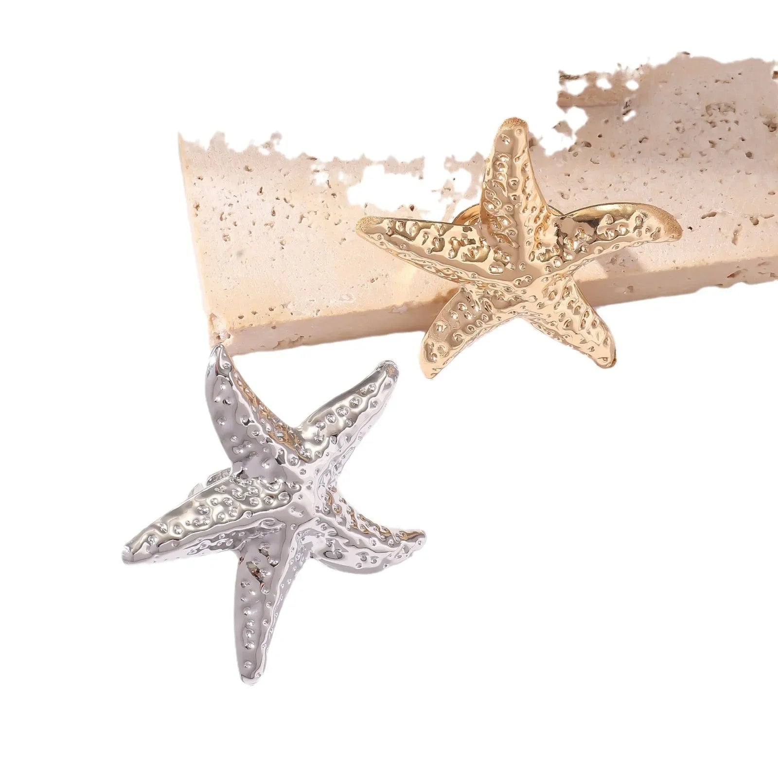 Wholesale  Starfish Alloy Ring Beach Style Adjustable Ring