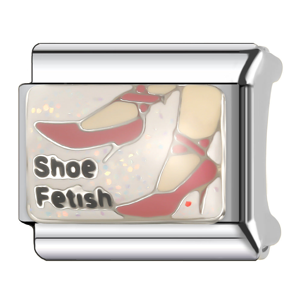 Wholesale Italian Charm Bracelet 9mm DIY Splicing Creative Pattern Stainless Steel Composable Bracelet