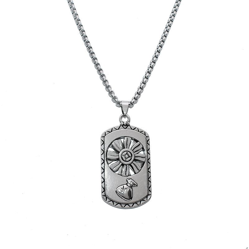 Wholesale Rotating Sunflower Pendant Necklace Street Style Zinc Alloy Fashion Accessory for Gift and Resale