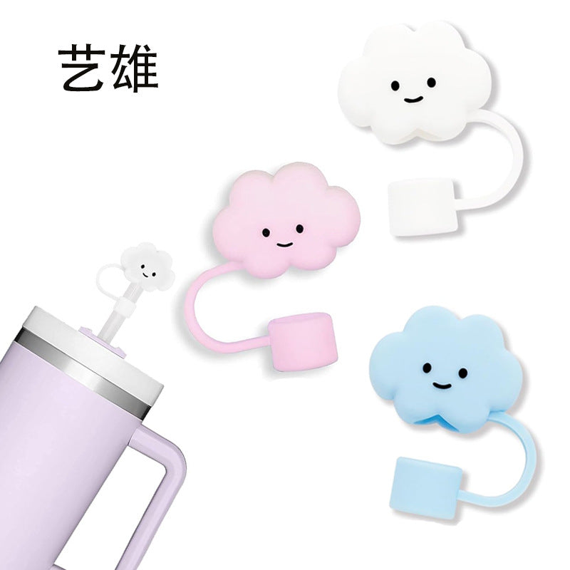 Wholesale Cartoon cute colorful cloud dustproof straw cover