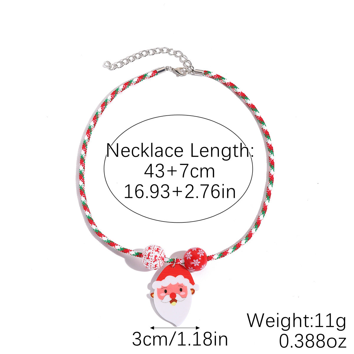Wholesale Christmas Braided Colorful Cord Adjustable Necklace