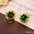 Wholesale Green Rhinestone Pearl Geometric Earrings