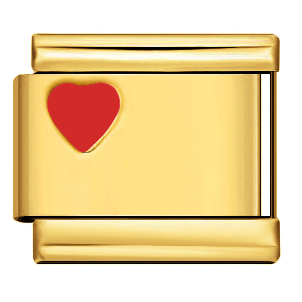 Wholesale  Italian Charm Bracelet 9mm DIY Gold and silver stamping Creative Stainless Steel Composable Bracelet