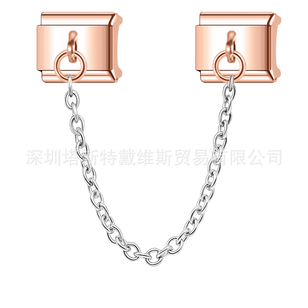 Wholesale 9mm Italian Charm Starter Bracelets DIY square Single Section Creative Stainless Steel Composable Bracelet