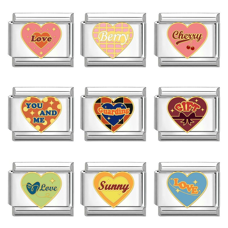 Wholesale Italian beaded bracelet 9mm DIY splicing detachable love stainless steel combinable bracelet