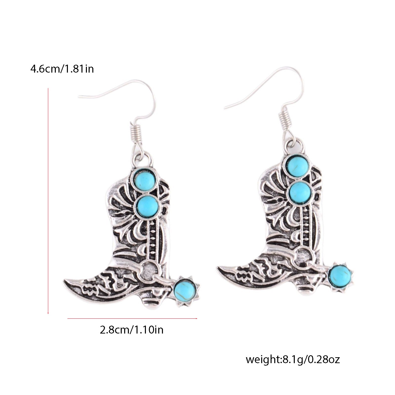 Wholesale retro inlaid turquoise pendant earrings