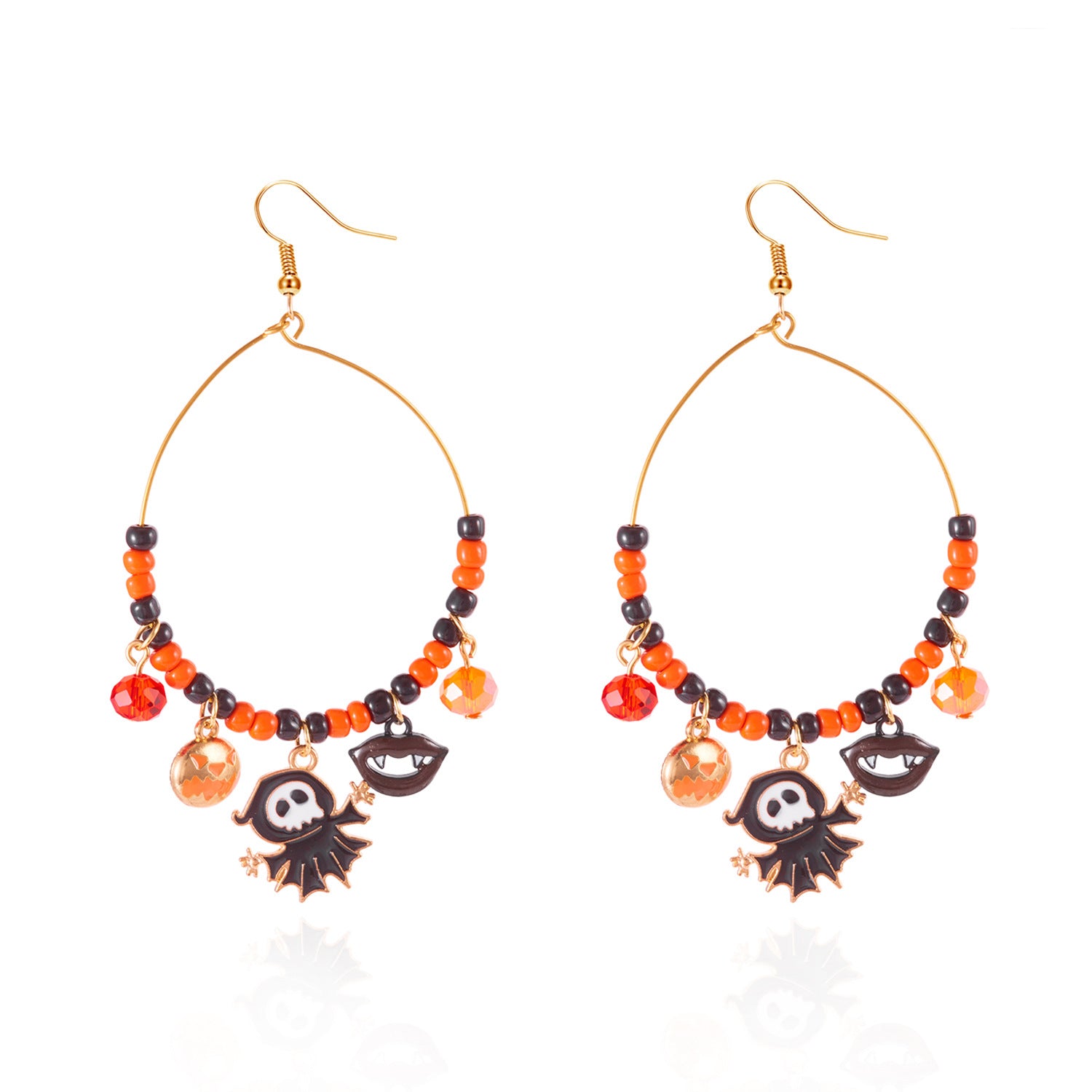 Wholesale Halloween hoop earrings pumpkin ghost earrings