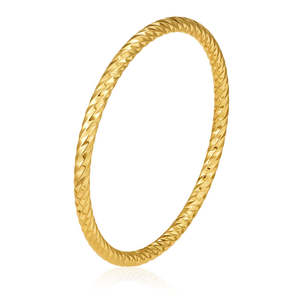 Wholesale European and American Style Hollow Bracelet Stainless Steel Gold Plated Boutique Resale Jewelry Accessory