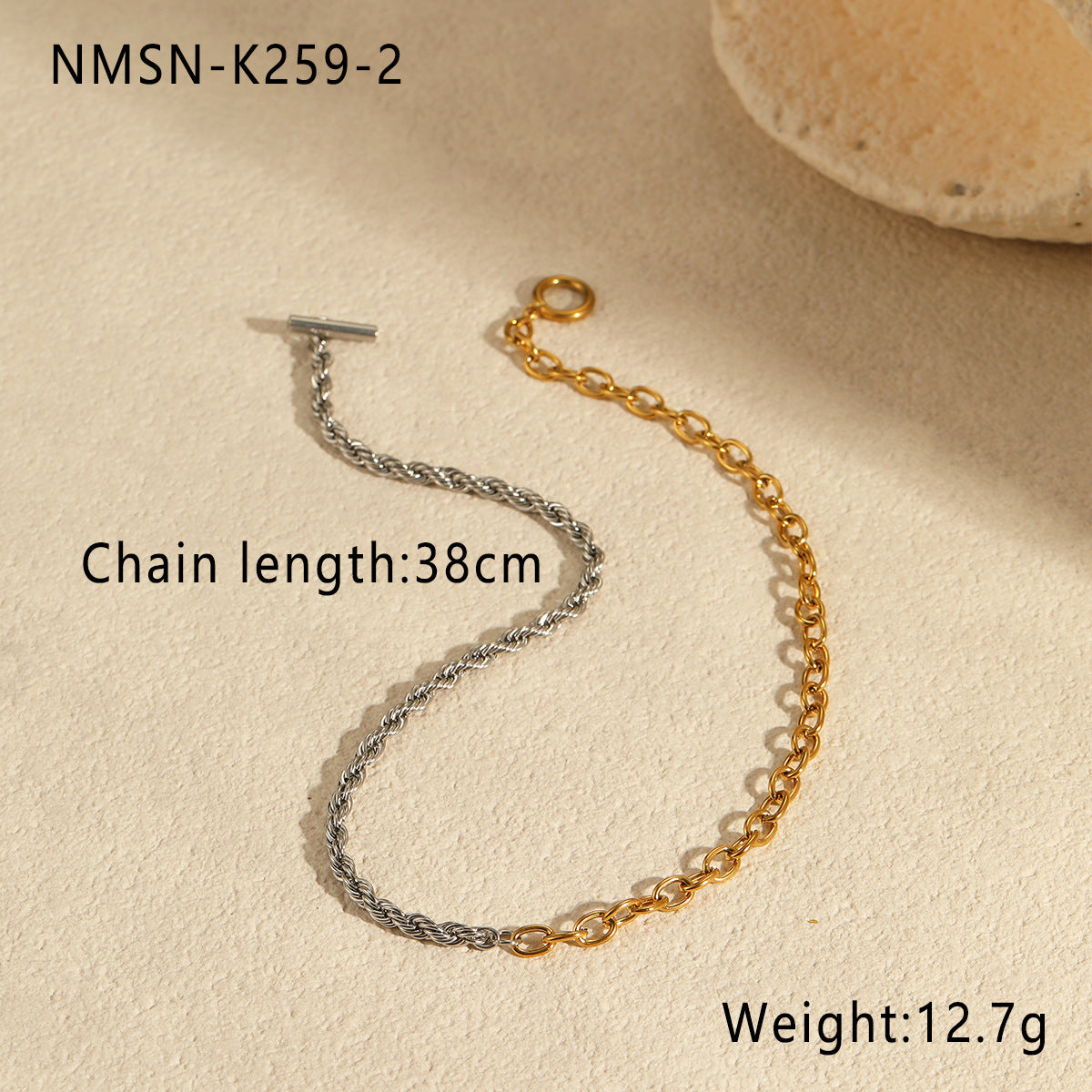 Wholesale Gold and Silver Color Matching Stainless Steel Necklace