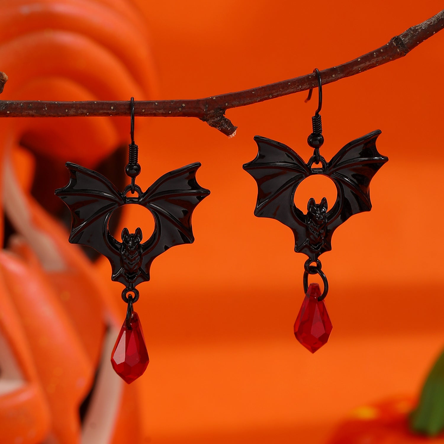 Wholesale Gothic Bat Pendant Earrings,  Zinc Alloy Ancient Silver,  Trendy Party Wear Fashion Accessory