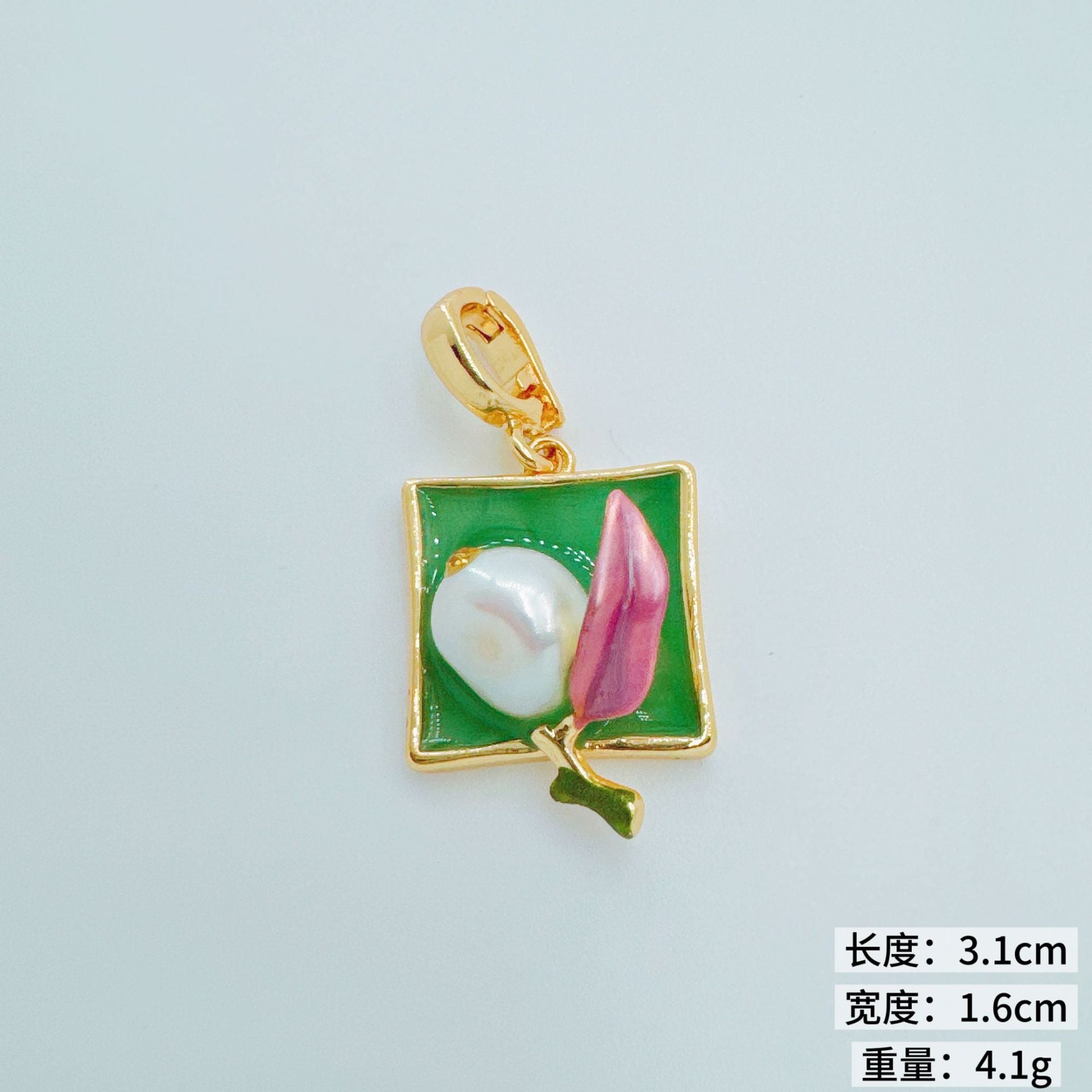 Wholesale Copper Gold Plated Floral Oil Painting Pendant for Jewelry Making