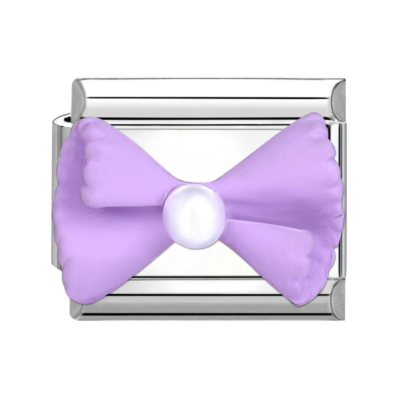 Wholesale Italian Charm Bracelet 9mm DIY Splicing Bow Stainless Steel Composable Bracelet