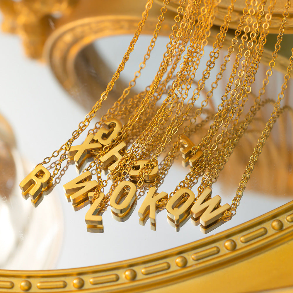 Wholesale Titanium Steel Necklace Letter Necklace ACC-NE-XuHao001