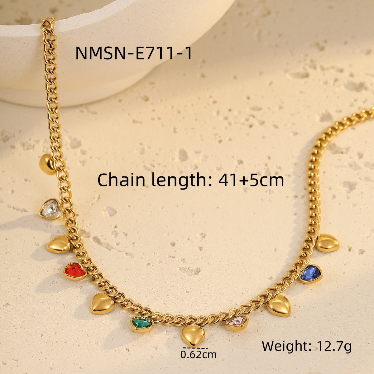 Wholesale  Stainless Steel Color Rhinestone Tassel Necklace