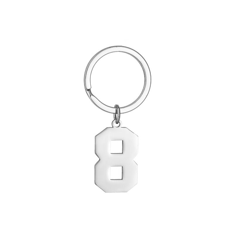 Wholesale Metal Number Keychain 0 9 Modern Minimalist Bag Charm Car Key Accessory Gift