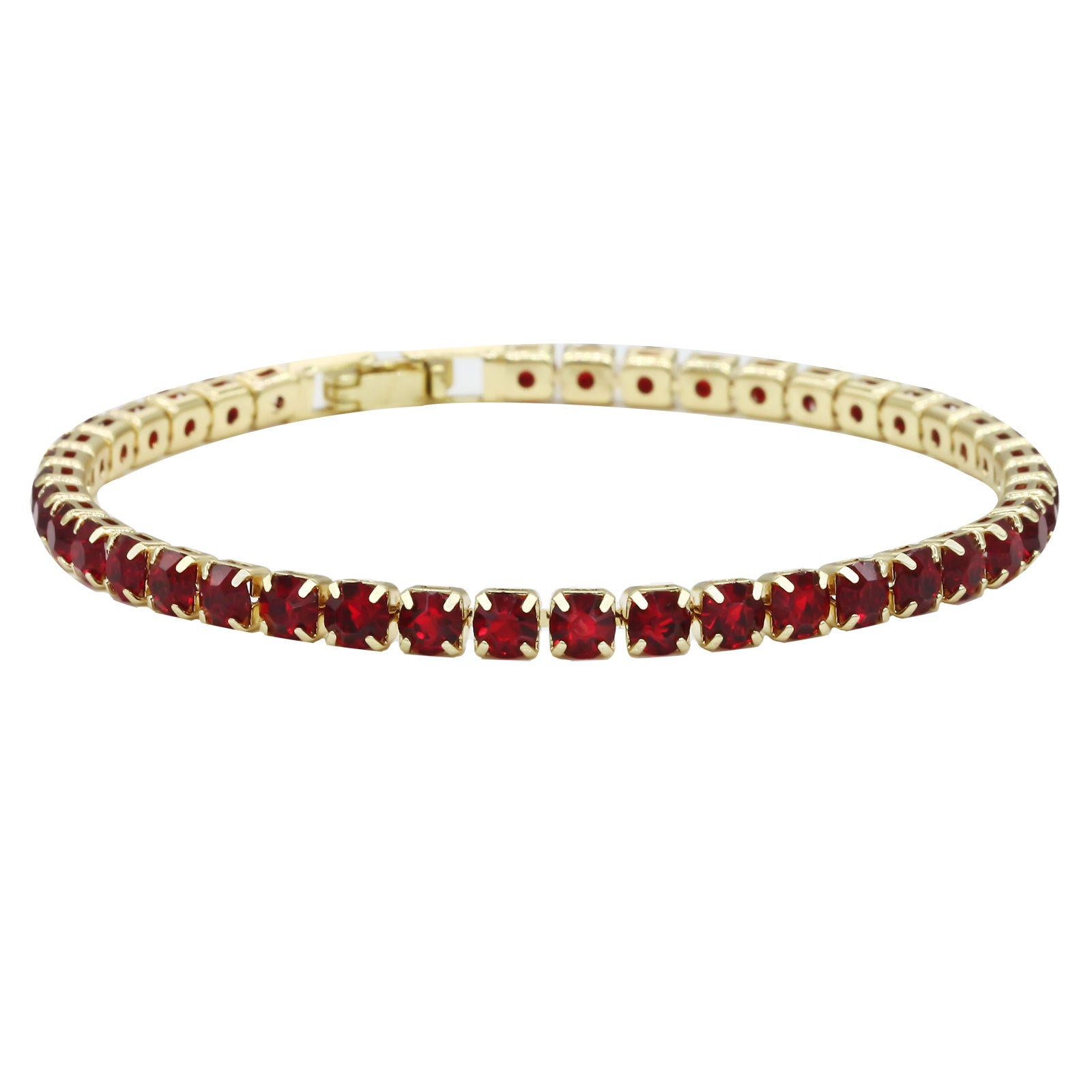 Wholesale Stylish Alloy Tennis Bracelet Geometric Rhinestone Design Platinum White Finish 17Cm Unisex Everyday Jewelry Gift