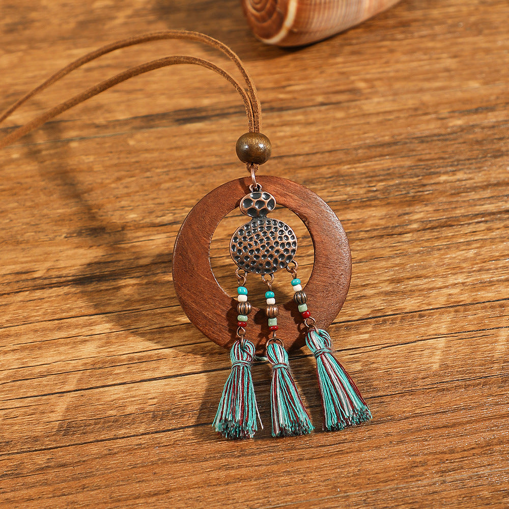 Wholesale Retro Ethnic Style Flower Shell Hollow Necklace Jewelry Accessory for Gift Boutique Resale