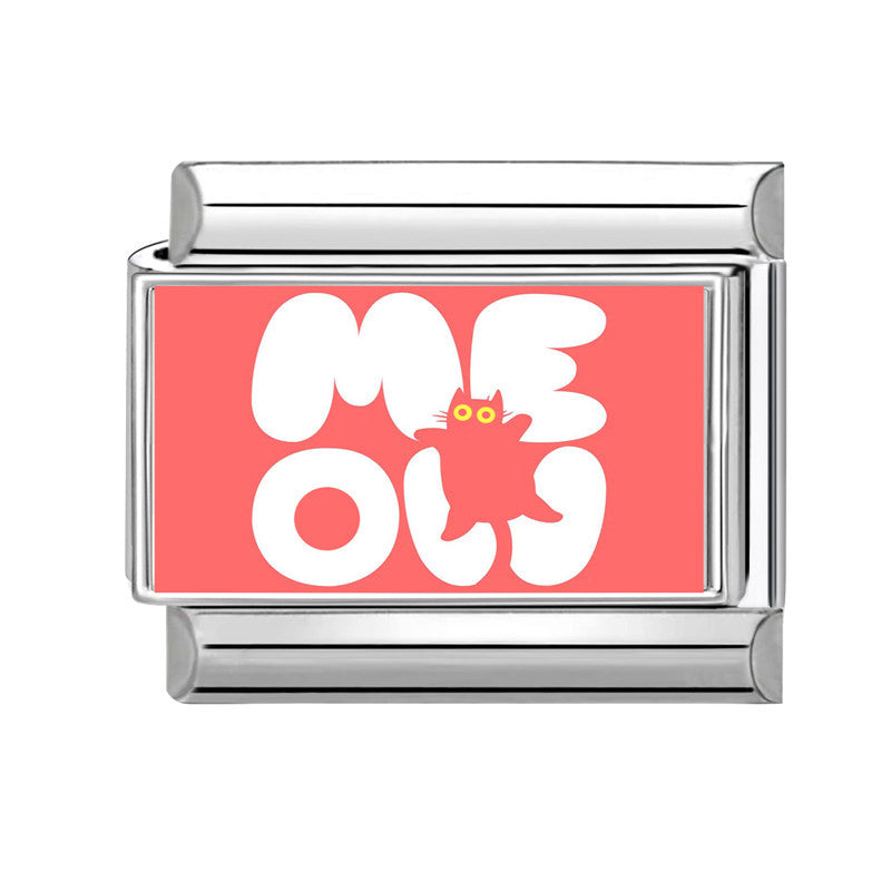 Wholesale 9mm Italian Charm Starter Bracelets DIY square Single Section Creative Stainless Steel Composable Bracelet