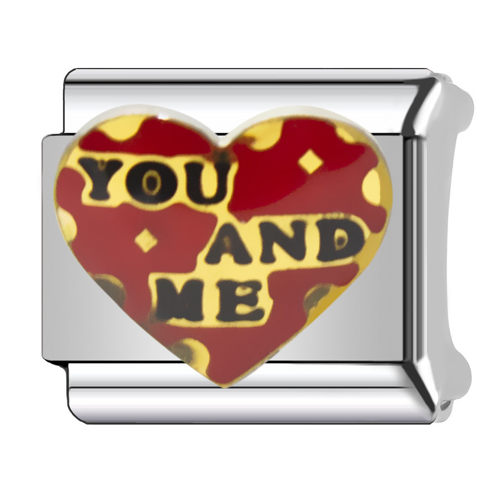 Wholesale Heart-Shaped Italian Module Bracelet Stainless Steel Dripping Oil Fashion Jewelry Accessory Gift